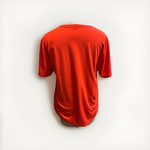 Oakley Men Red Crew Neck Tee Embroidered Logo Short Sleeve Shirt, 2XL, T-shirt - Picture 2 of 6